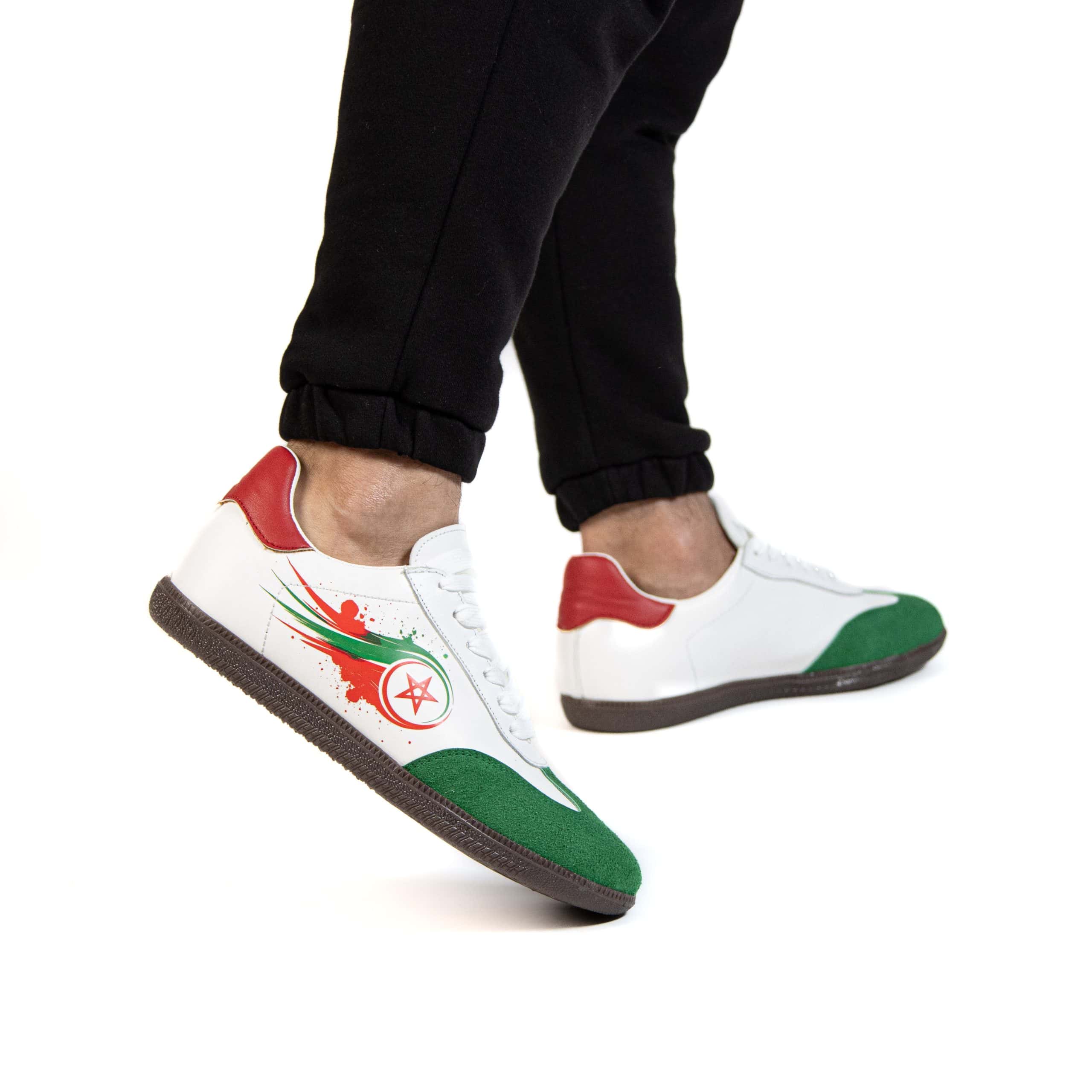 Morocco – Baskets Unisex en Rouge & Vert.