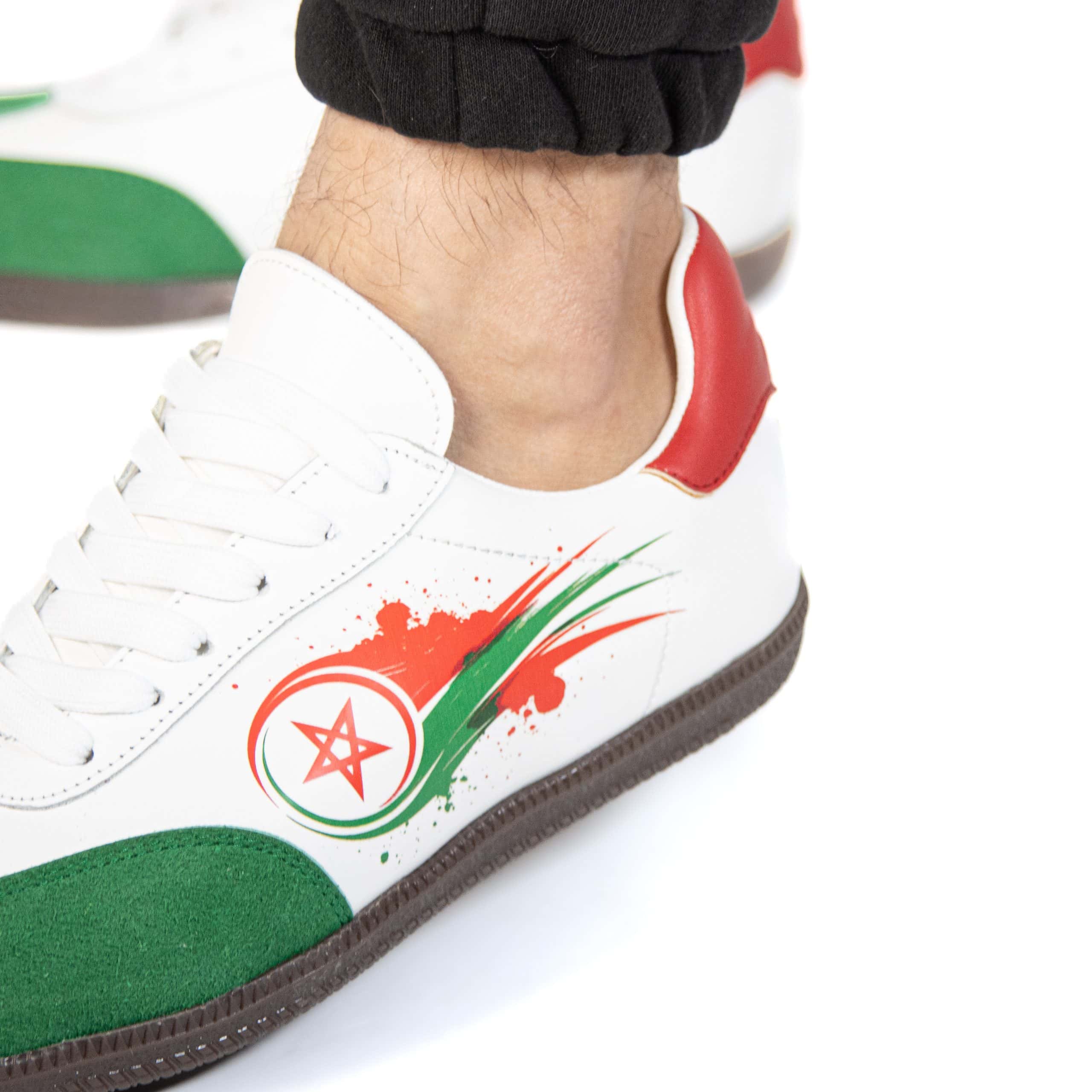 Morocco – Baskets Unisex en Rouge & Vert.