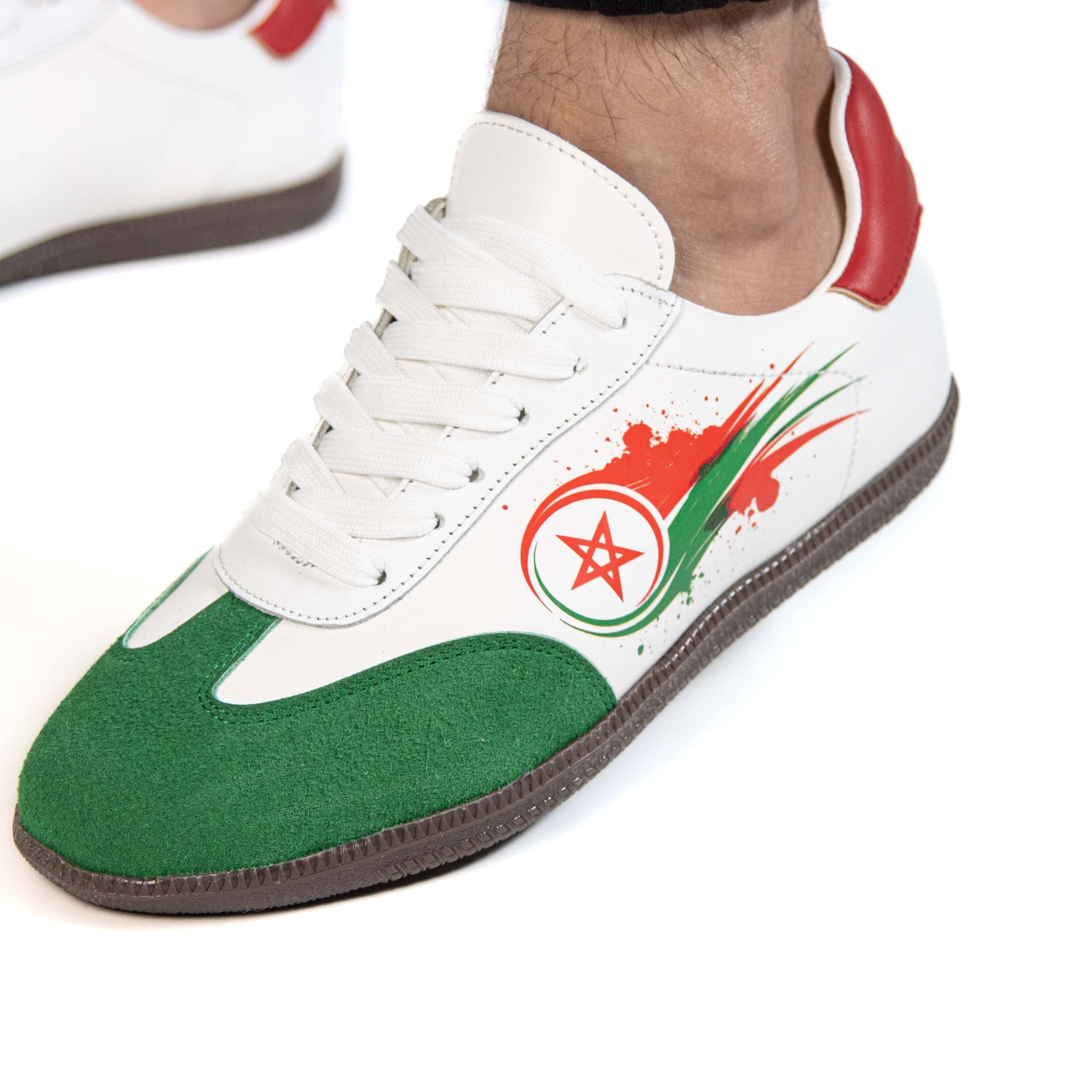 Morocco – Baskets Unisex en Rouge & Vert.