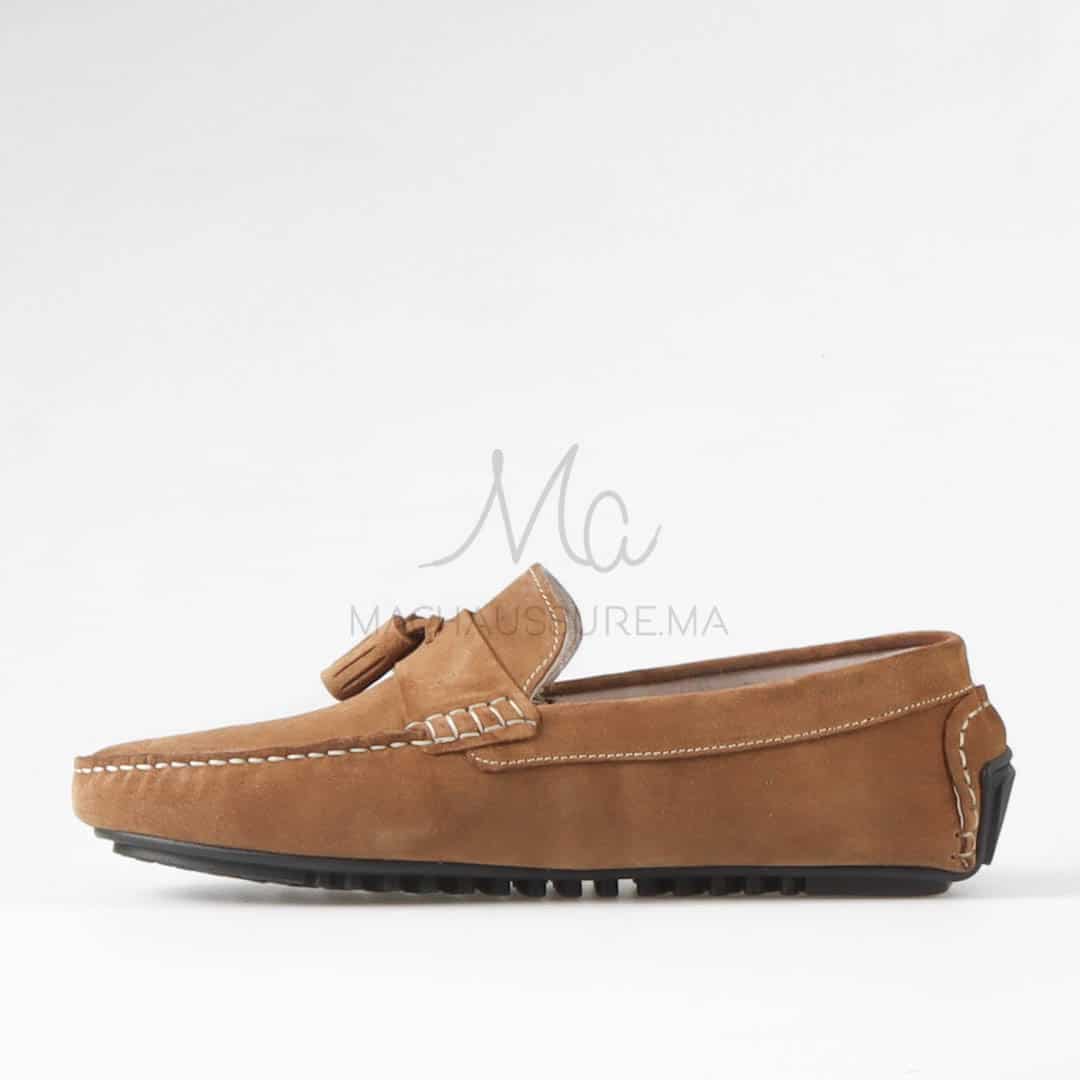 Davy – Mocassins hommes en daim Beige.