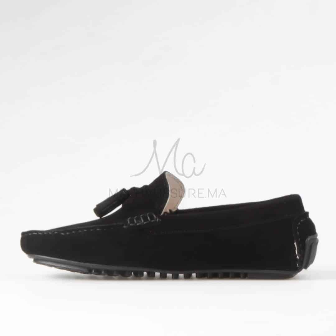 Davy – Mocassins hommes en daim Noir.