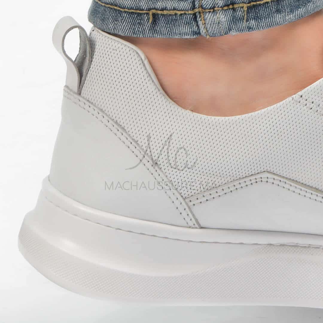 Move - Baskets basses Hommes 100% Cuir – Blanc.