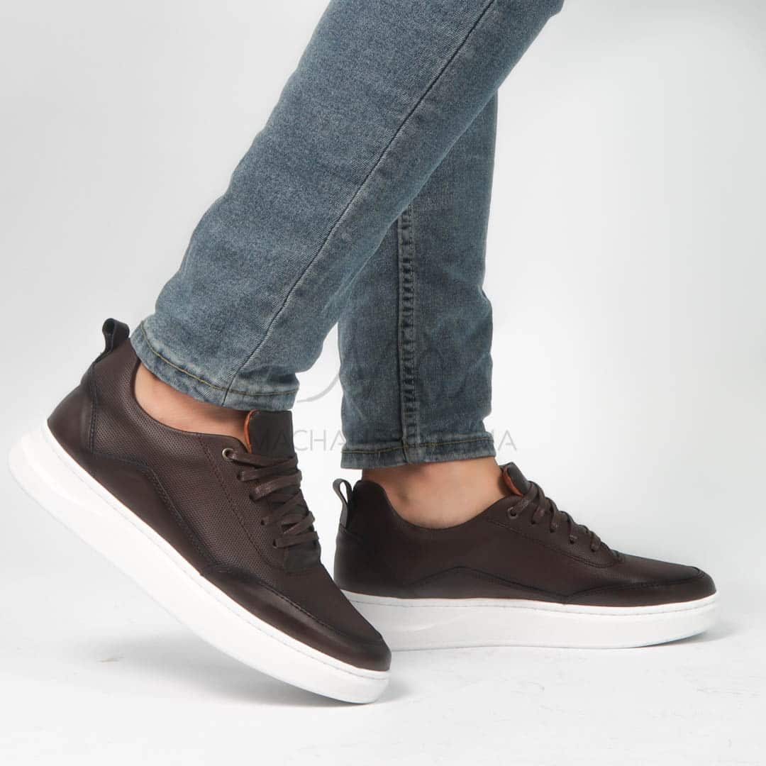 Move - Baskets basses Hommes 100% Cuir – Marron.