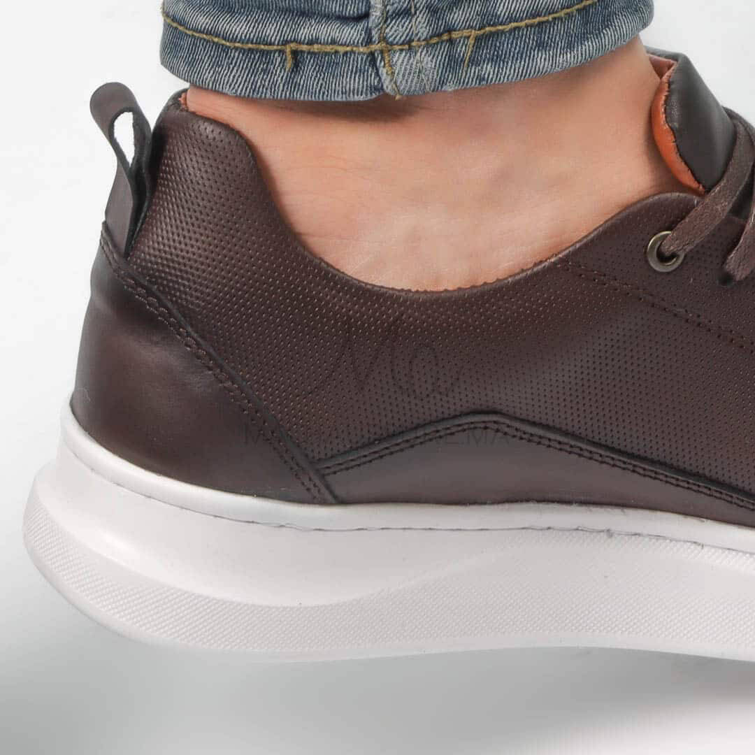 Move - Baskets basses Hommes 100% Cuir – Marron.