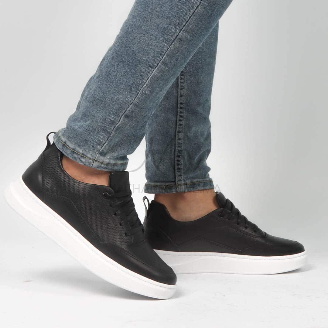 Move - Baskets basses Hommes 100% Cuir – Noir.