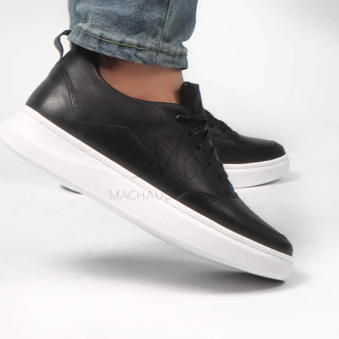 Move - Baskets basses Hommes 100% Cuir – Noir.