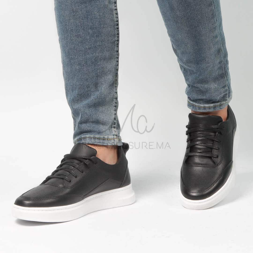 Move - Baskets basses Hommes 100% Cuir – Noir.