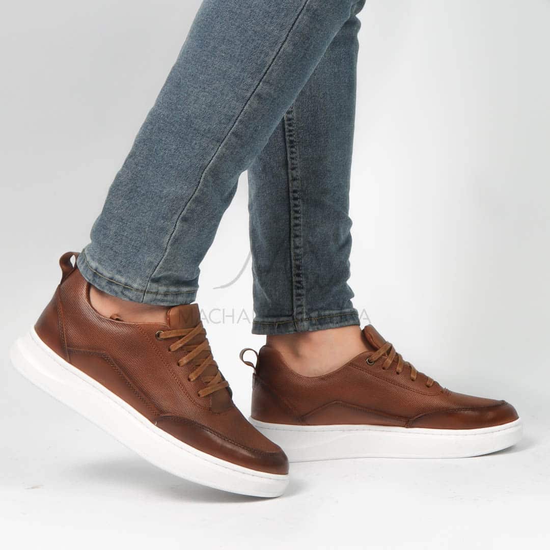 Move - Baskets basses Hommes 100% Cuir – Tabac.