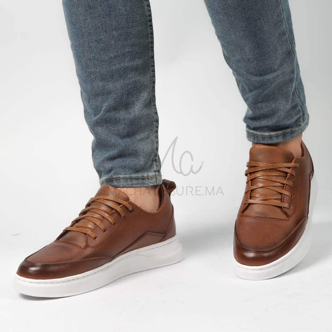 Move - Baskets basses Hommes 100% Cuir – Tabac.