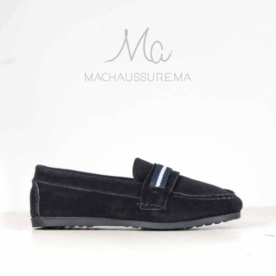 Flex – Mocassins en Daim Enfant en Bleu.