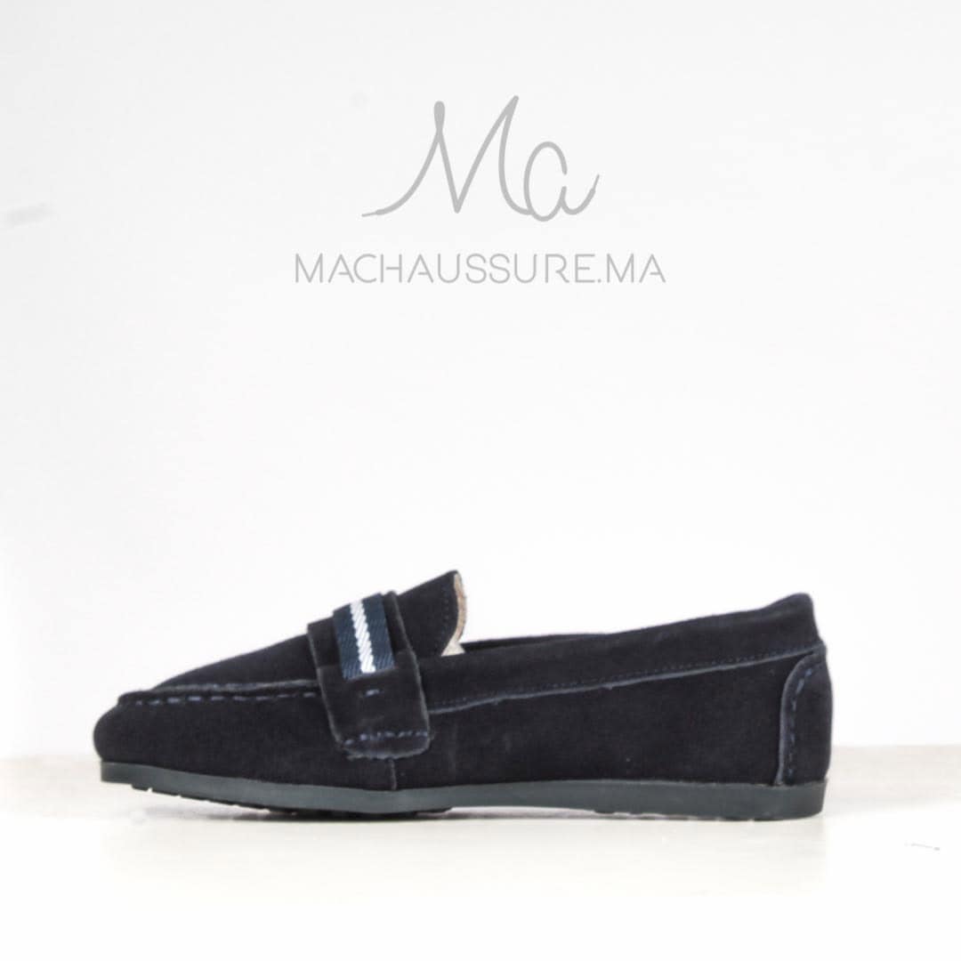 Flex – Mocassins en Daim Enfant en Bleu.