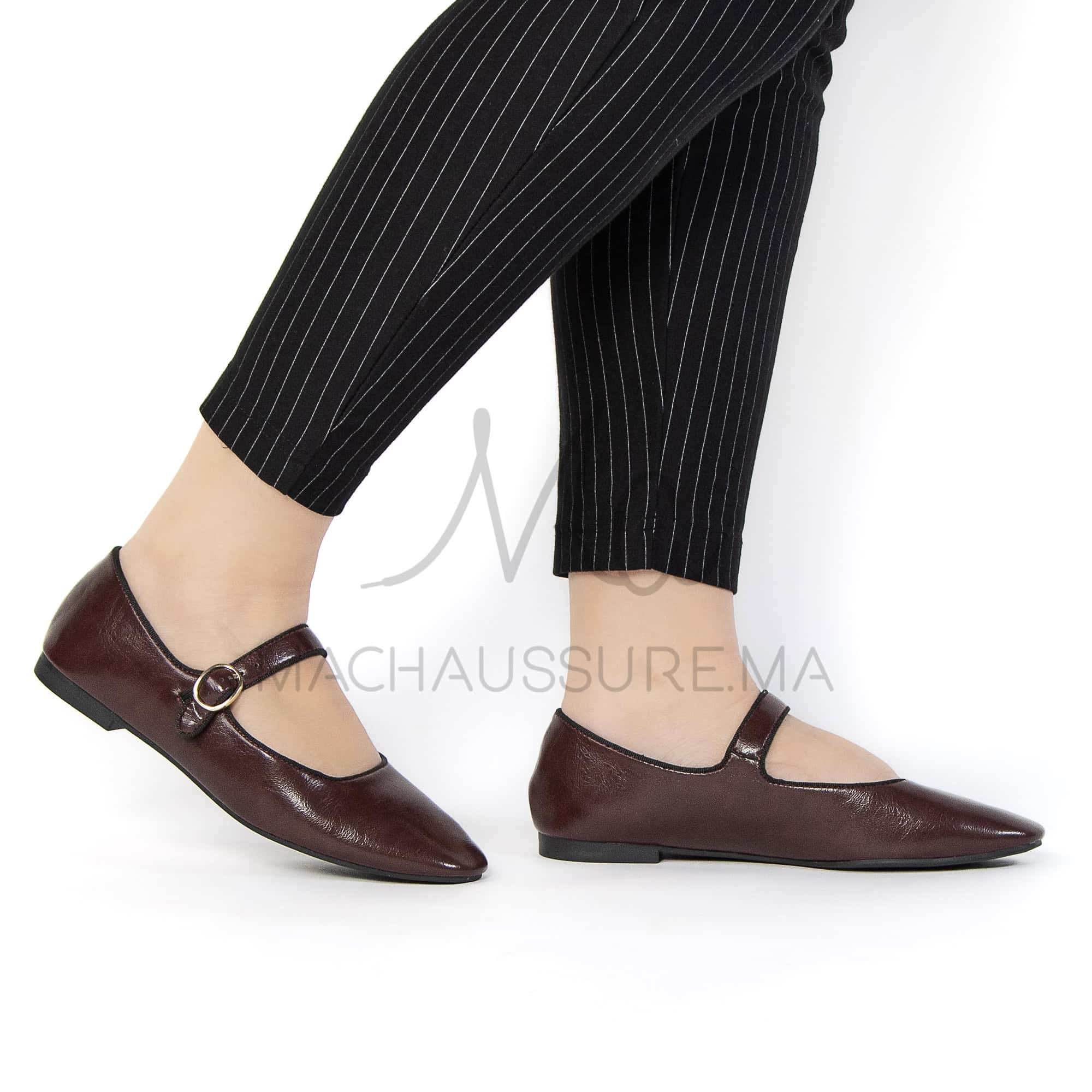 Glamour – Ballerines Femmes en Bordeau.