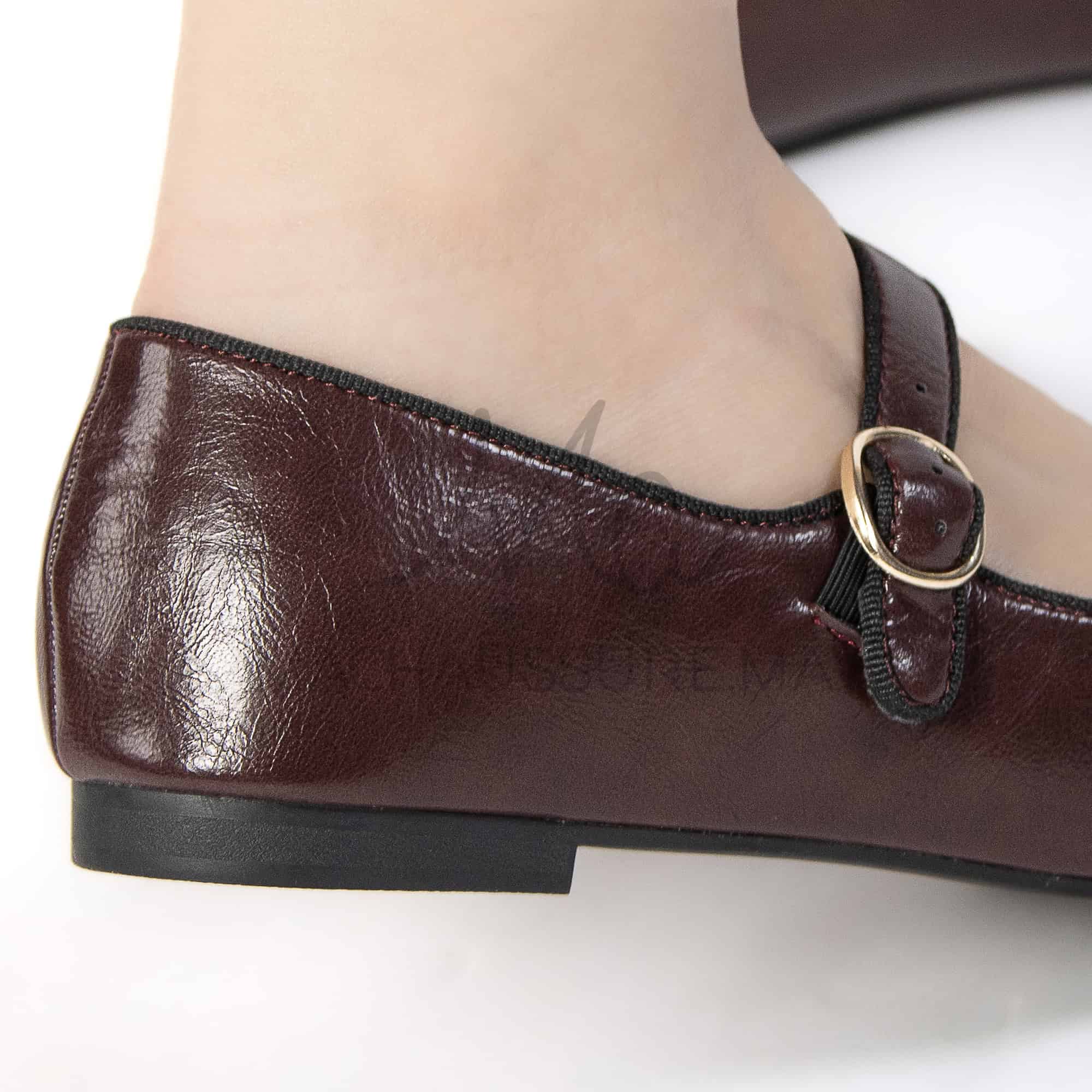 Glamour – Ballerines Femmes en Bordeau.