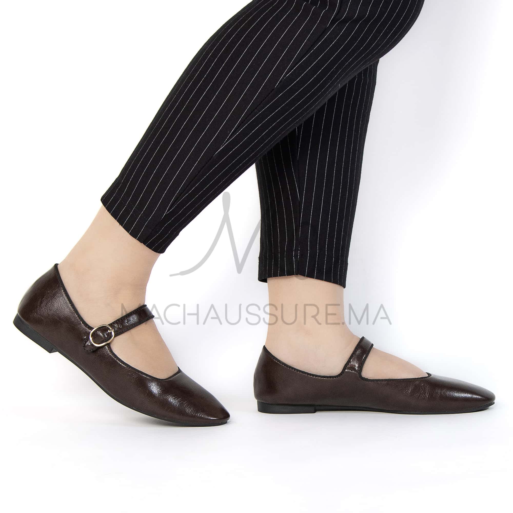 Glamour – Ballerines Femmes en Coffee.