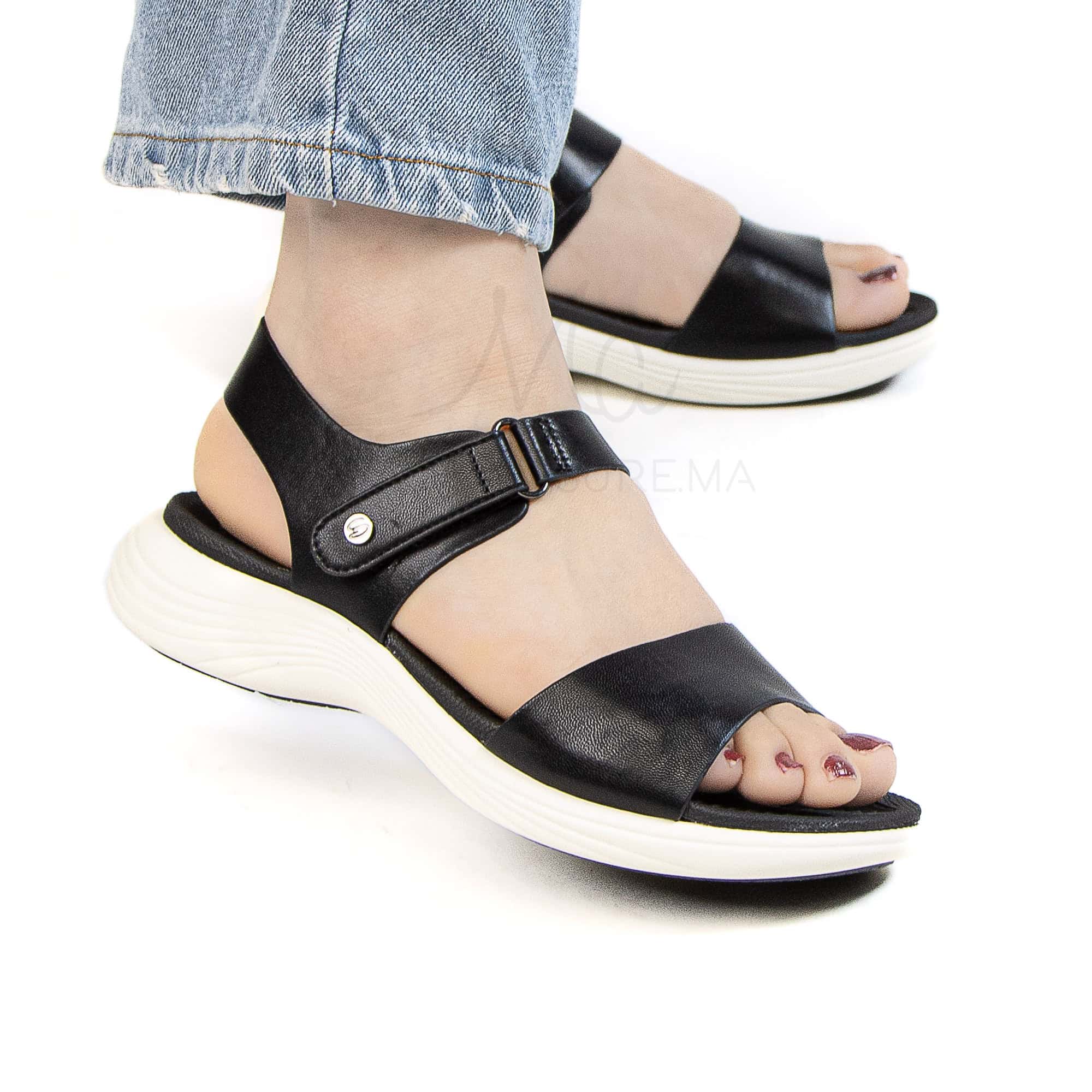 Velovia – Sandales confortables en Noir.