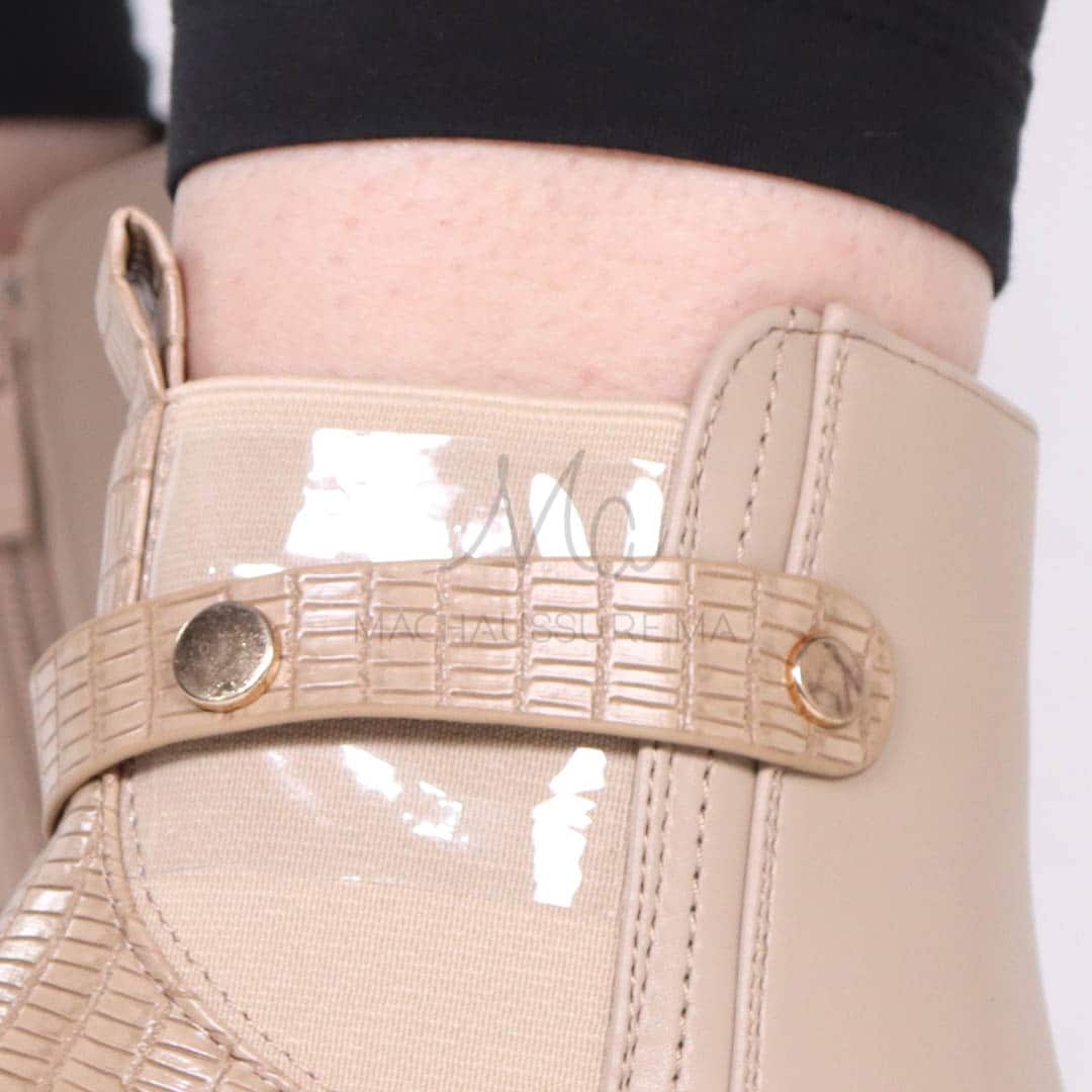 Reine – Bottines à talon en Kaki.