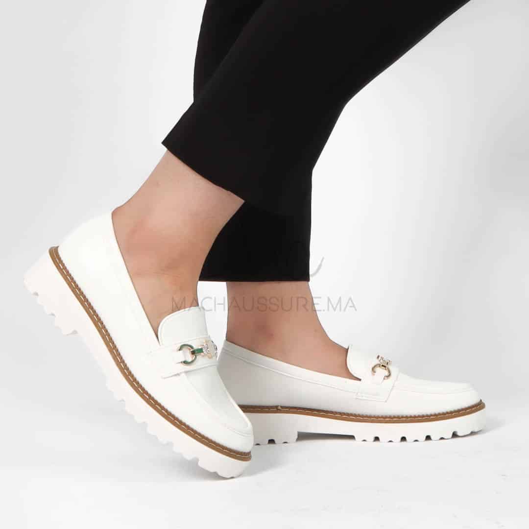 Antonia – Derbies Femmes Confortables en Blanc.