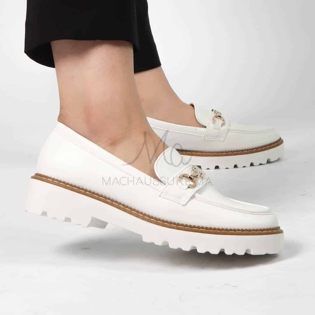 Antonia – Derbies Femmes Confortables en Blanc.