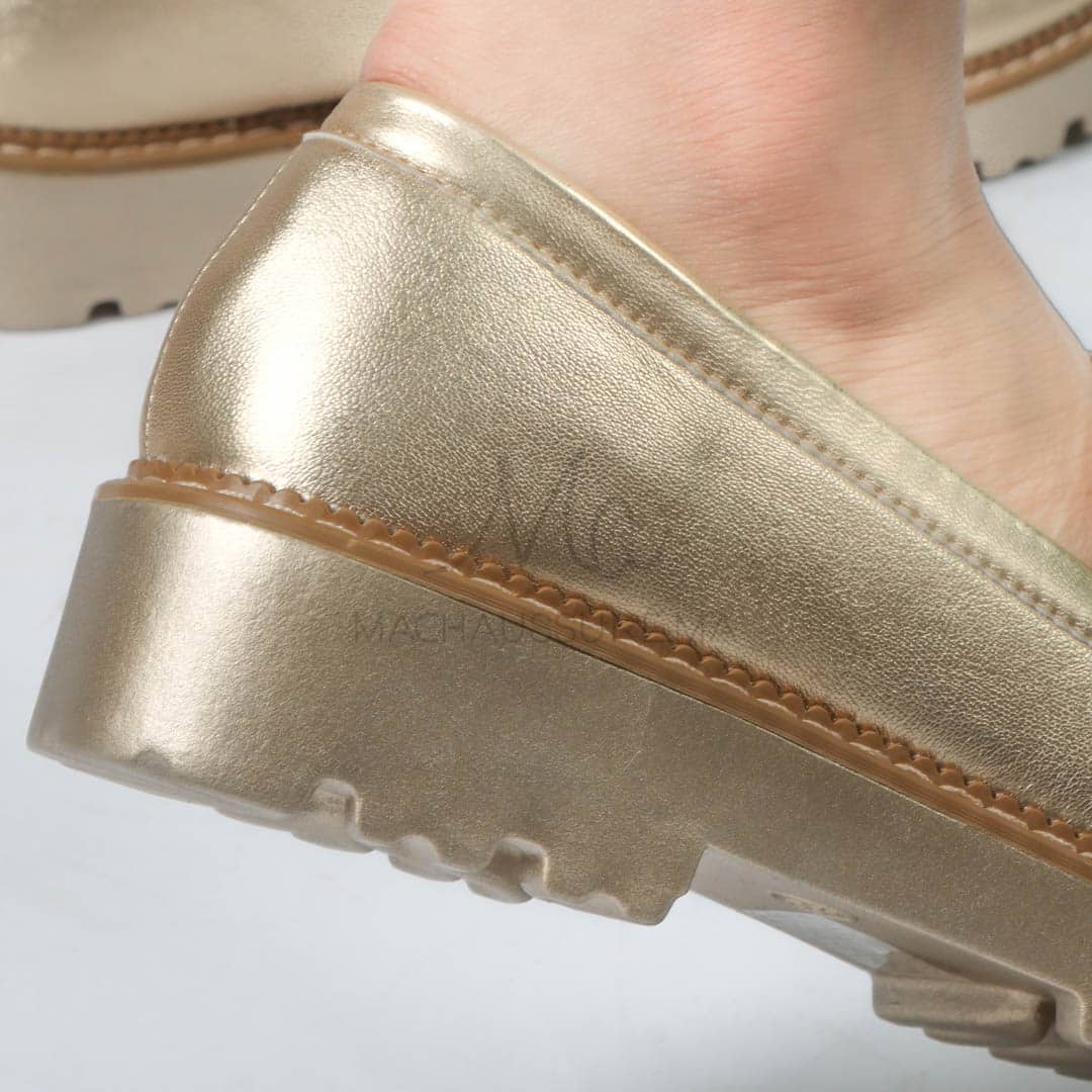 Antonia – Derbies Femmes Confortables en Doré.