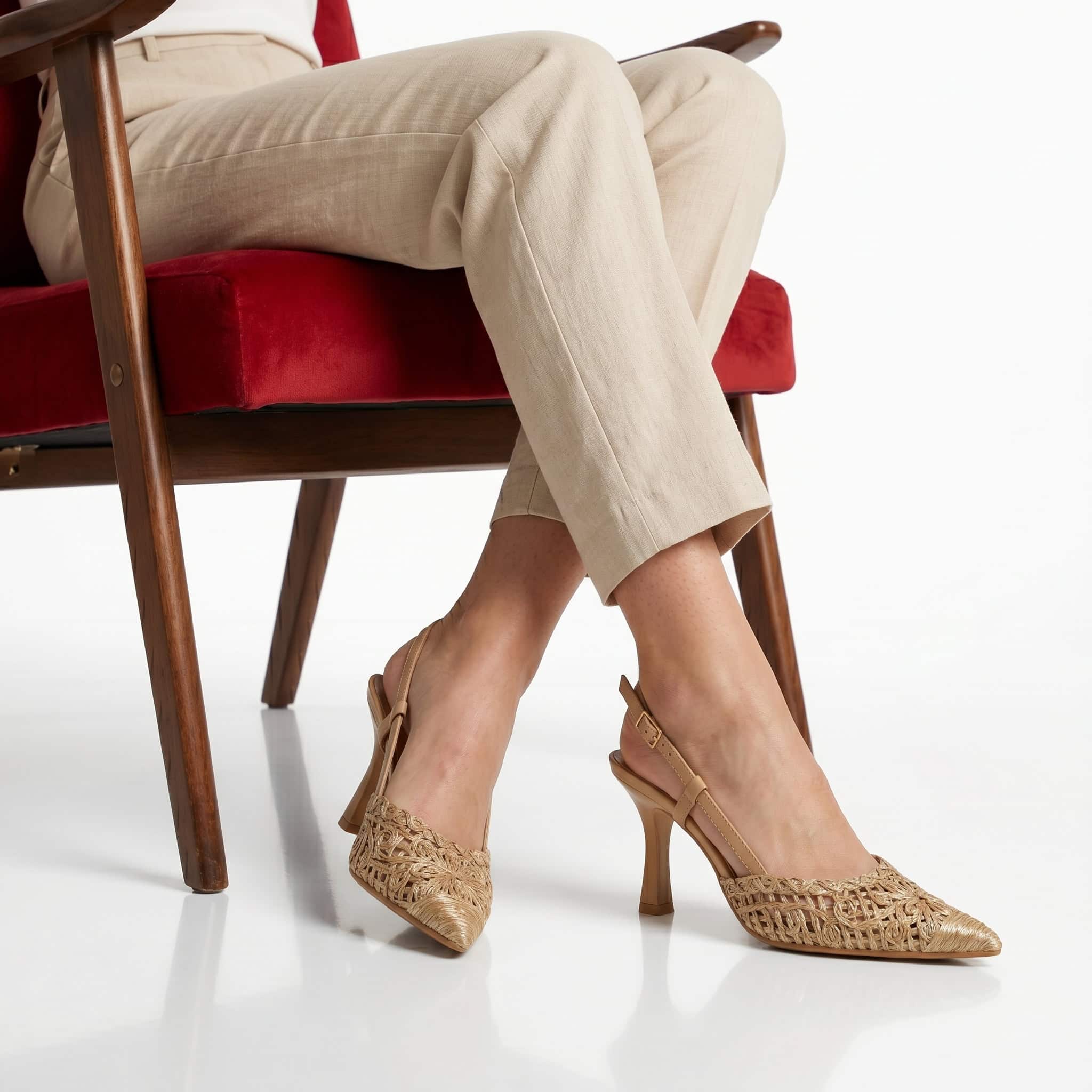 Nacre - Escarpins femmes en Kaki.