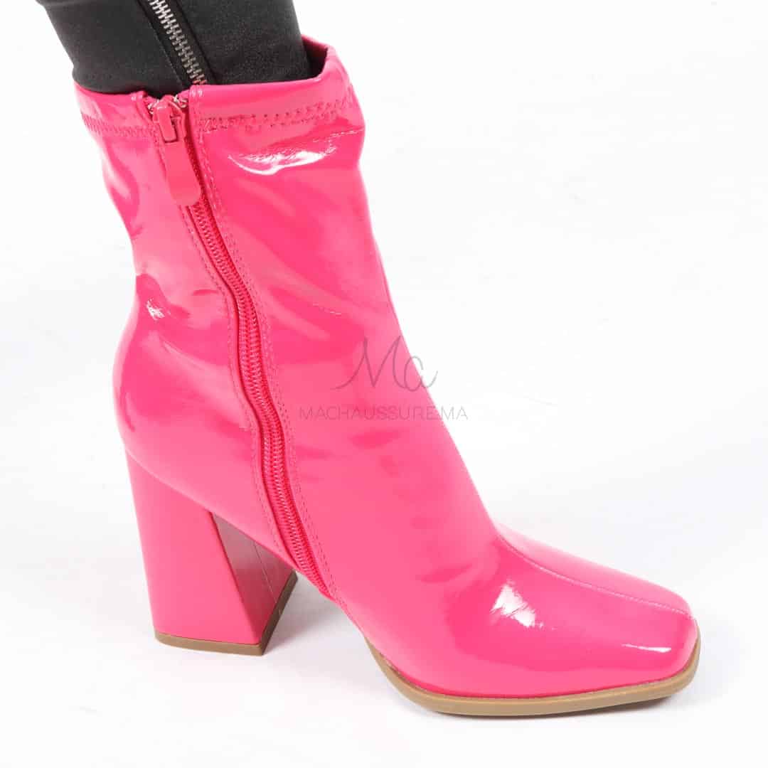 Yelena - Bottines à talon en Fuchsia.