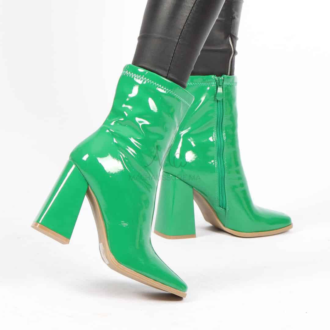 Yelena - Bottines à talon en Vert.