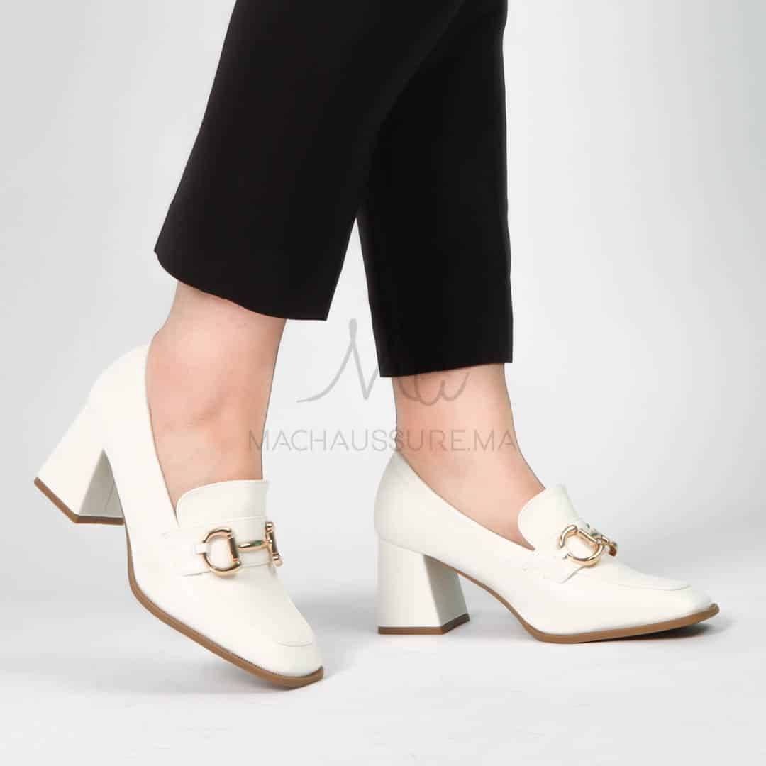 Nastya - Derbies à talon Femmes en Blanc.