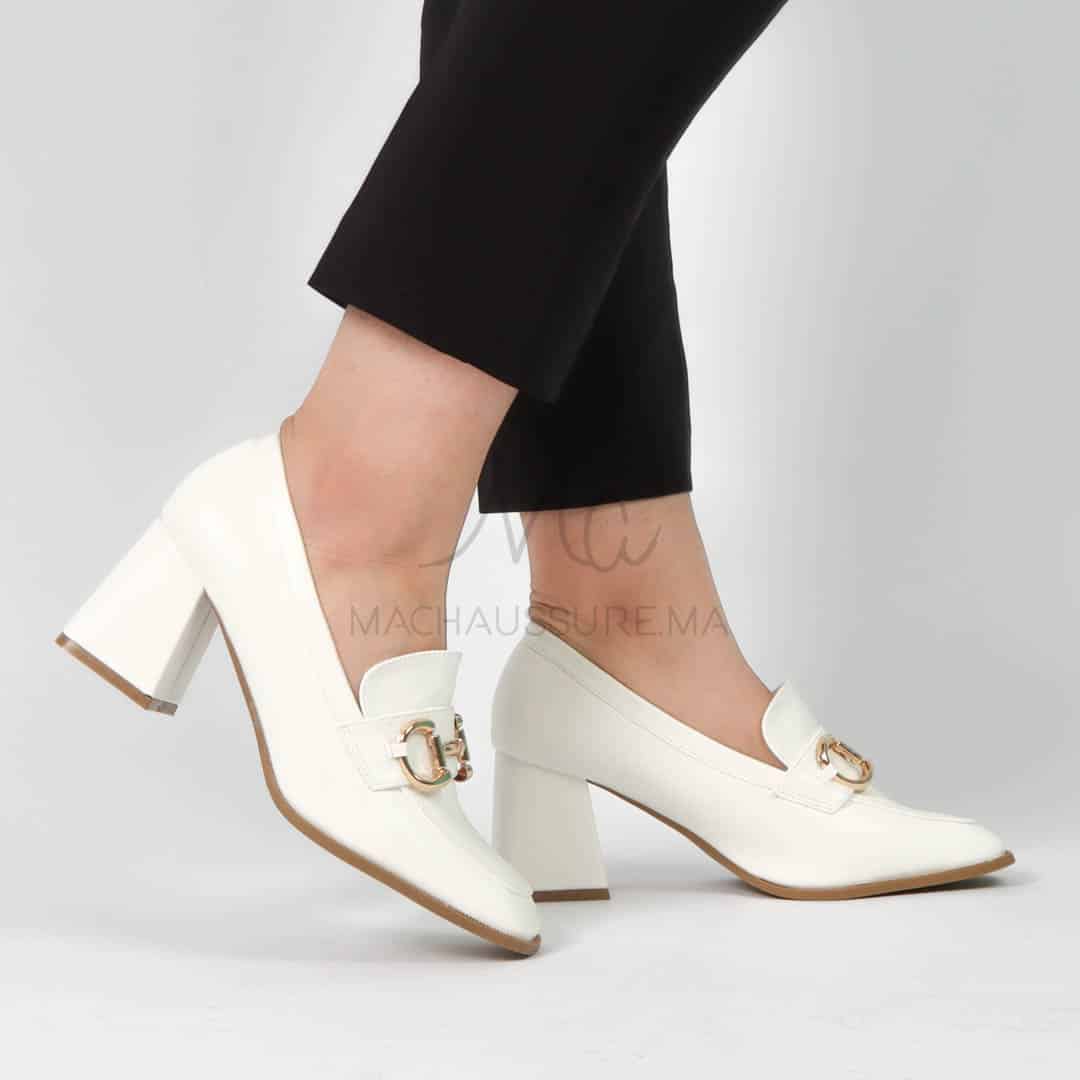 Nastya - Derbies à talon Femmes en Blanc.