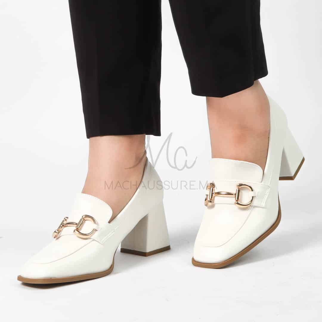 Nastya - Derbies à talon Femmes en Blanc.