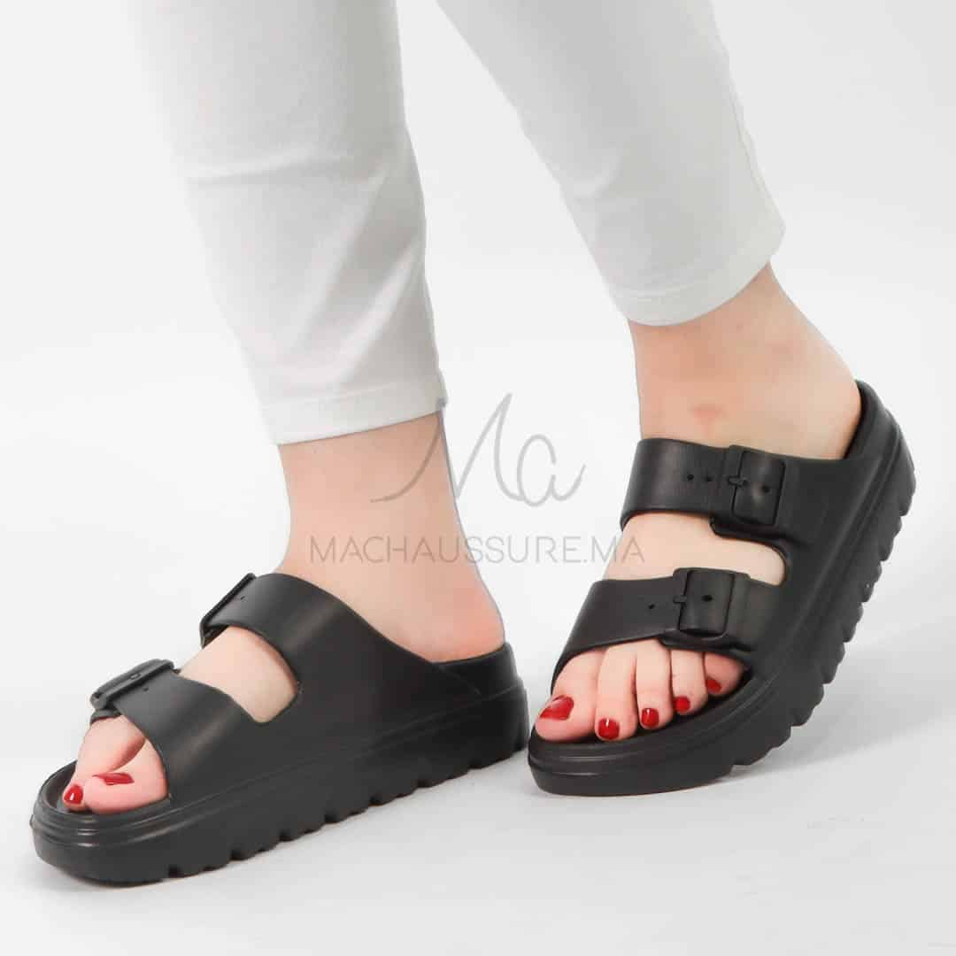 Péridot - Sandales à plateforme en Noir.
