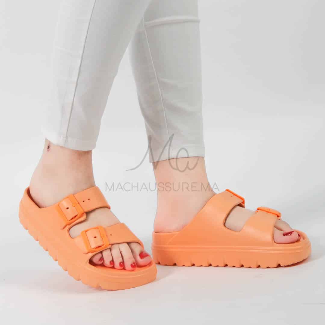Péridot - Sandales à plateforme en Orange.