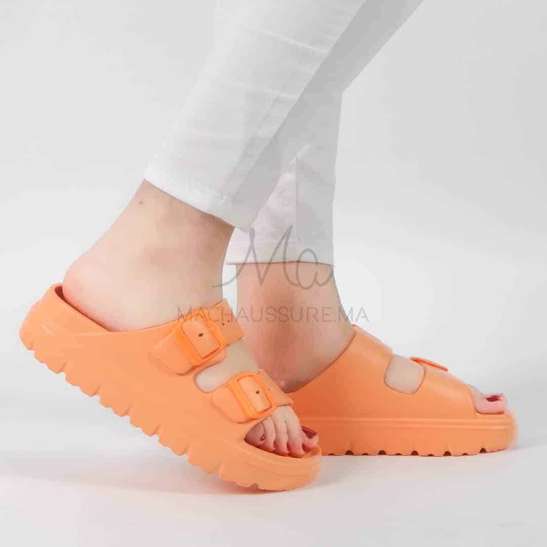 Péridot - Sandales à plateforme en Orange.