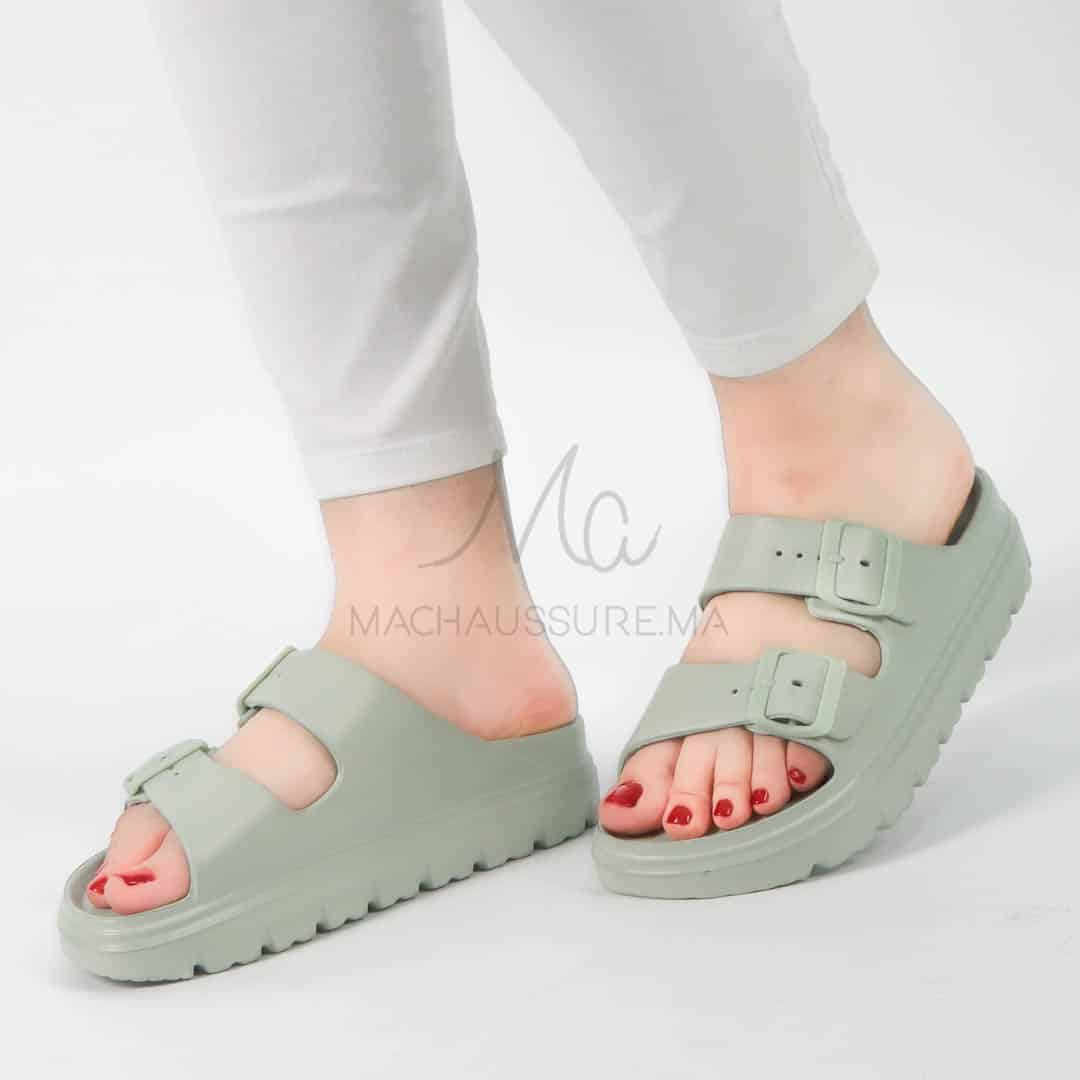 Péridot - Sandales à plateforme en Vert.