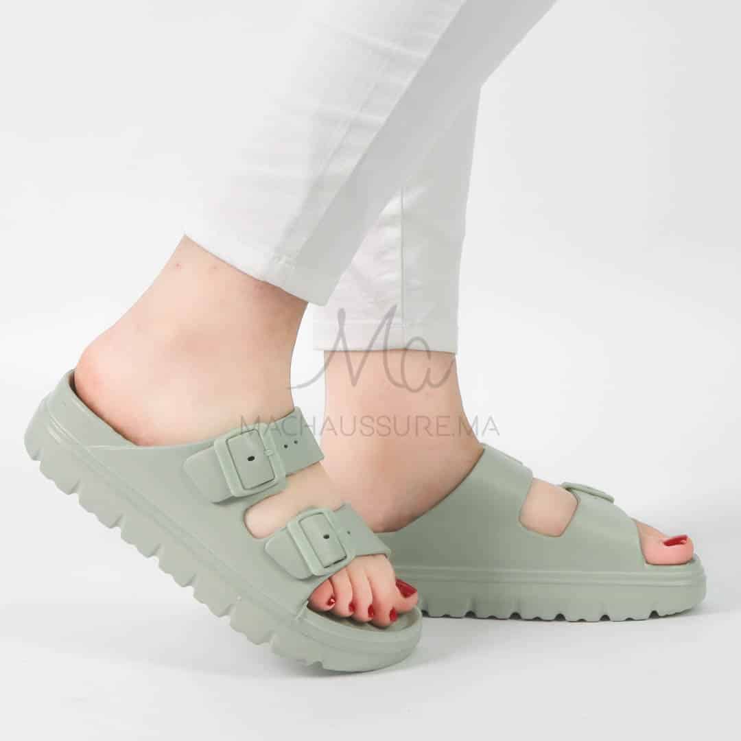 Péridot - Sandales à plateforme en Vert.