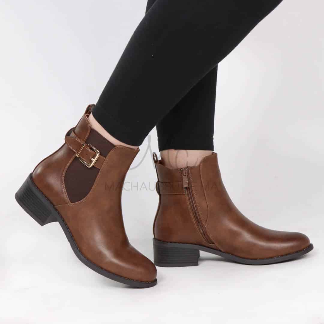 Douce – Bottines Femmes en Tabac.