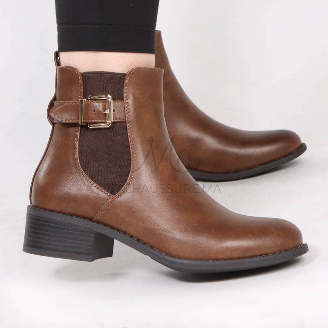 Douce – Bottines Femmes en Tabac.