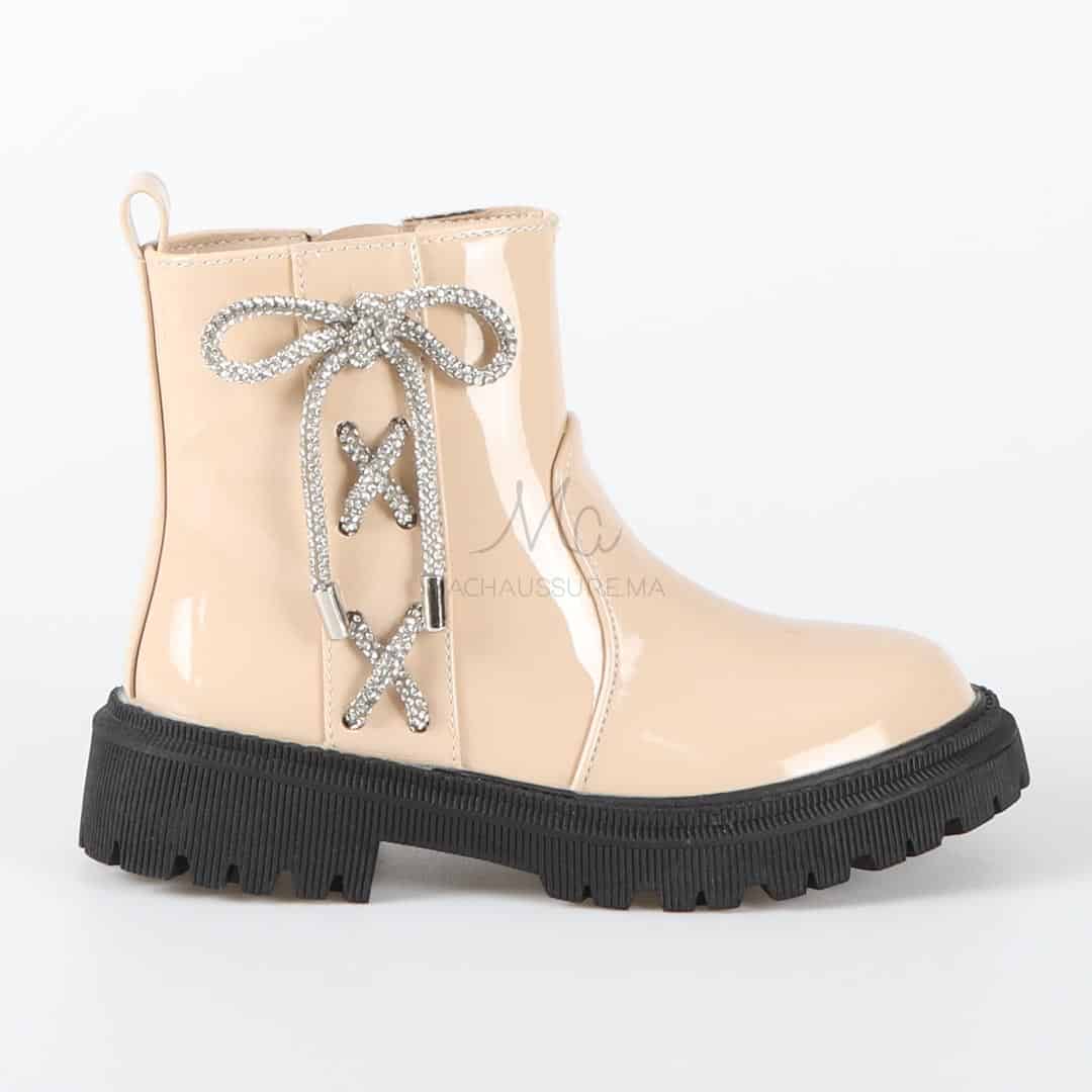 Lydia - Bottines Enfant en Beige.