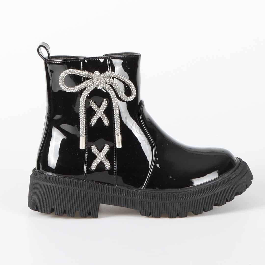 Lydia - Bottines Enfant en Noir.