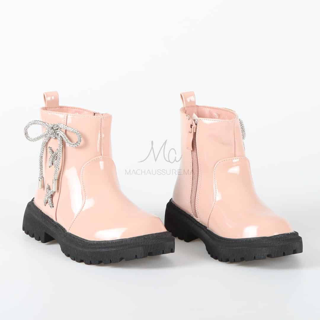 Lydia - Bottines Enfant en Rose.