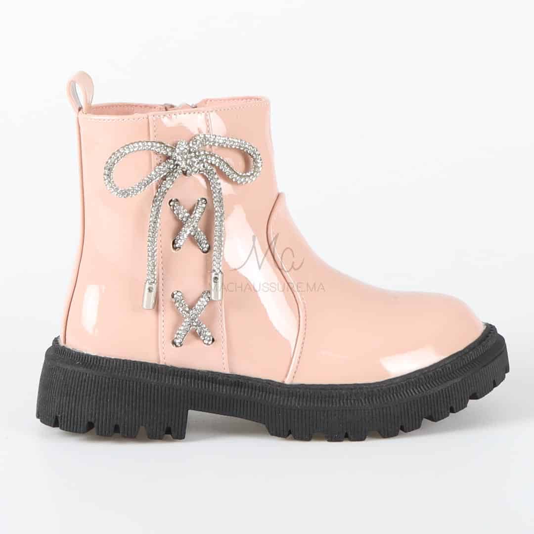 Lydia - Bottines Enfant en Rose.