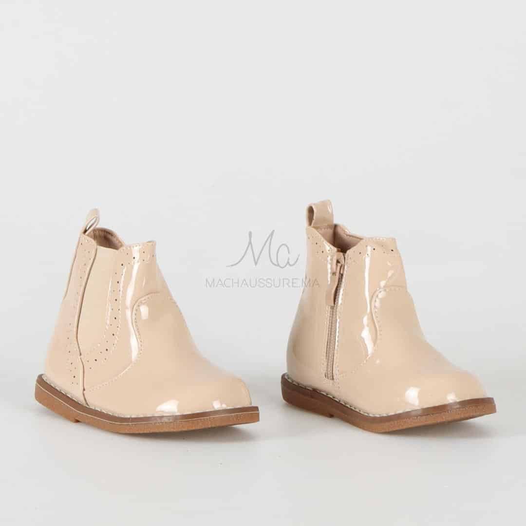 Sonya - Bottines Enfant en Beige.