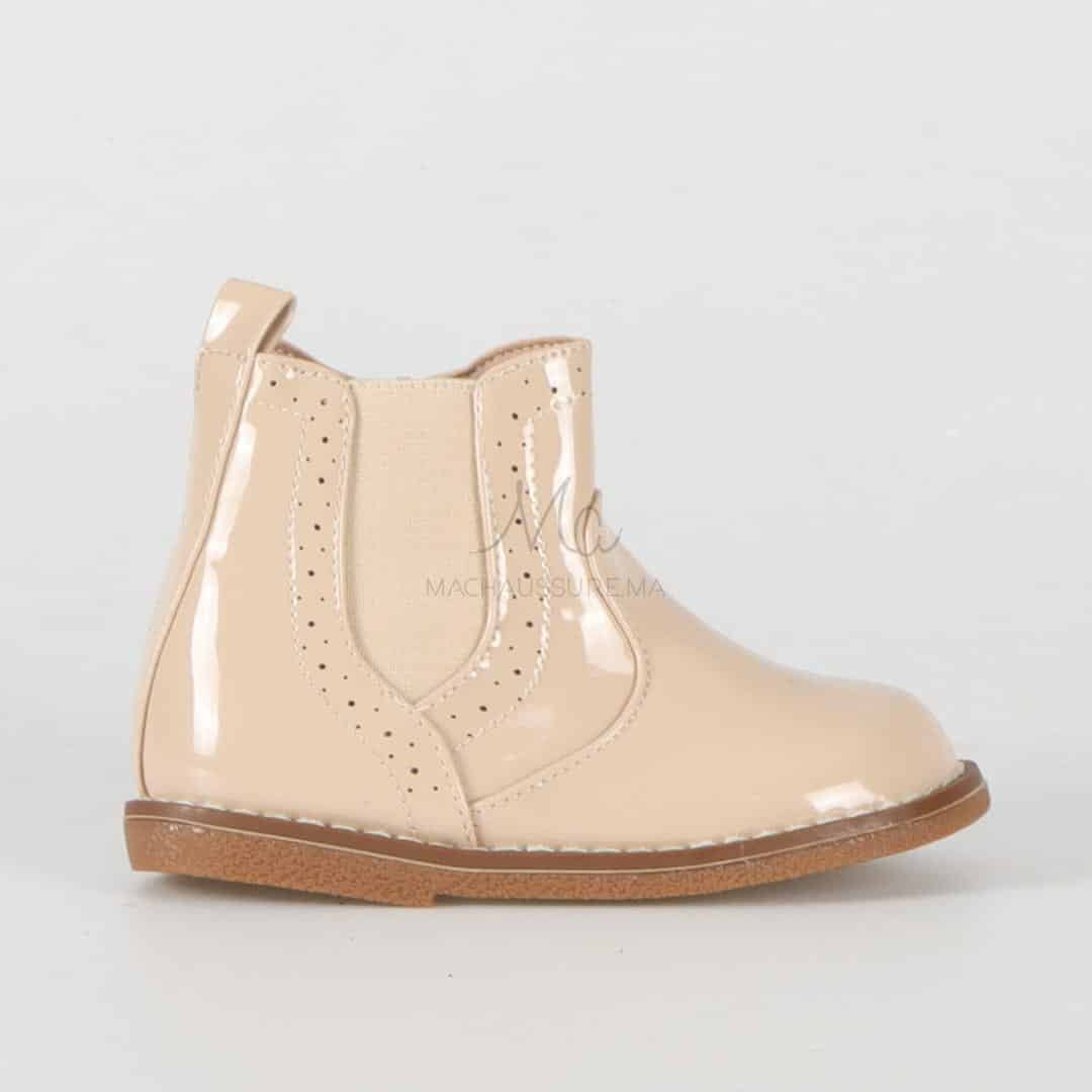 Sonya - Bottines Enfant en Beige.