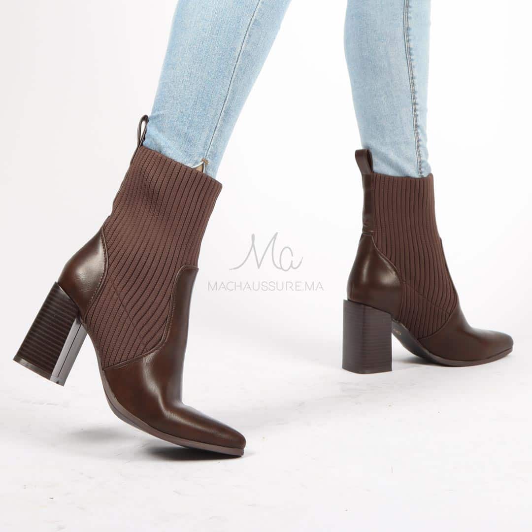 Joliby - Bottines à talon en Marron.