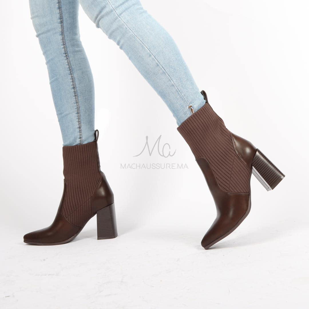Joliby - Bottines à talon en Marron.