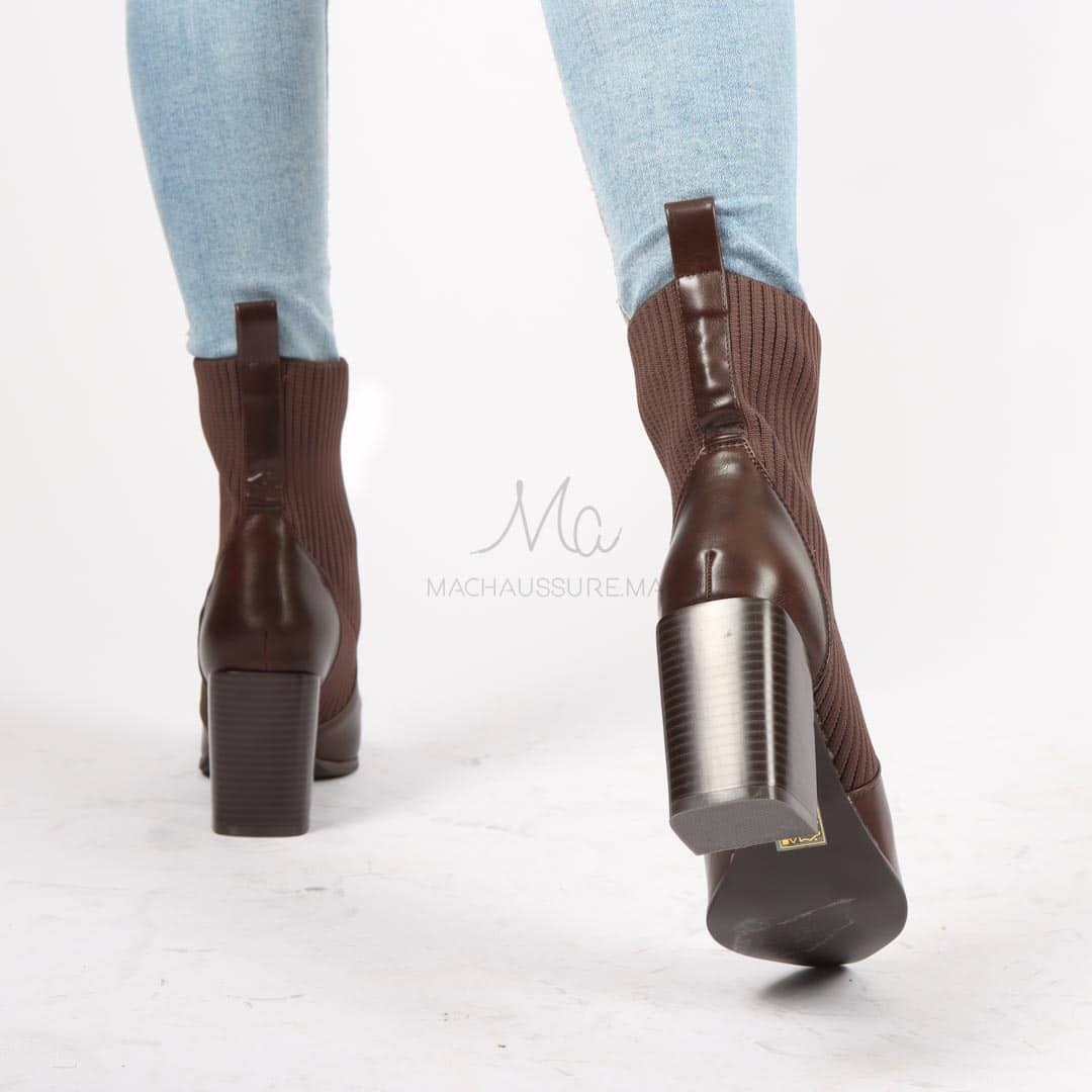 Joliby - Bottines à talon en Marron.