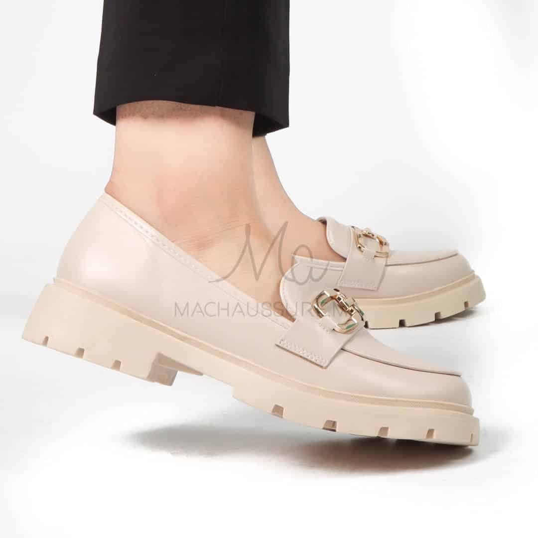 Louisa – Derbies Femmes en Beige.