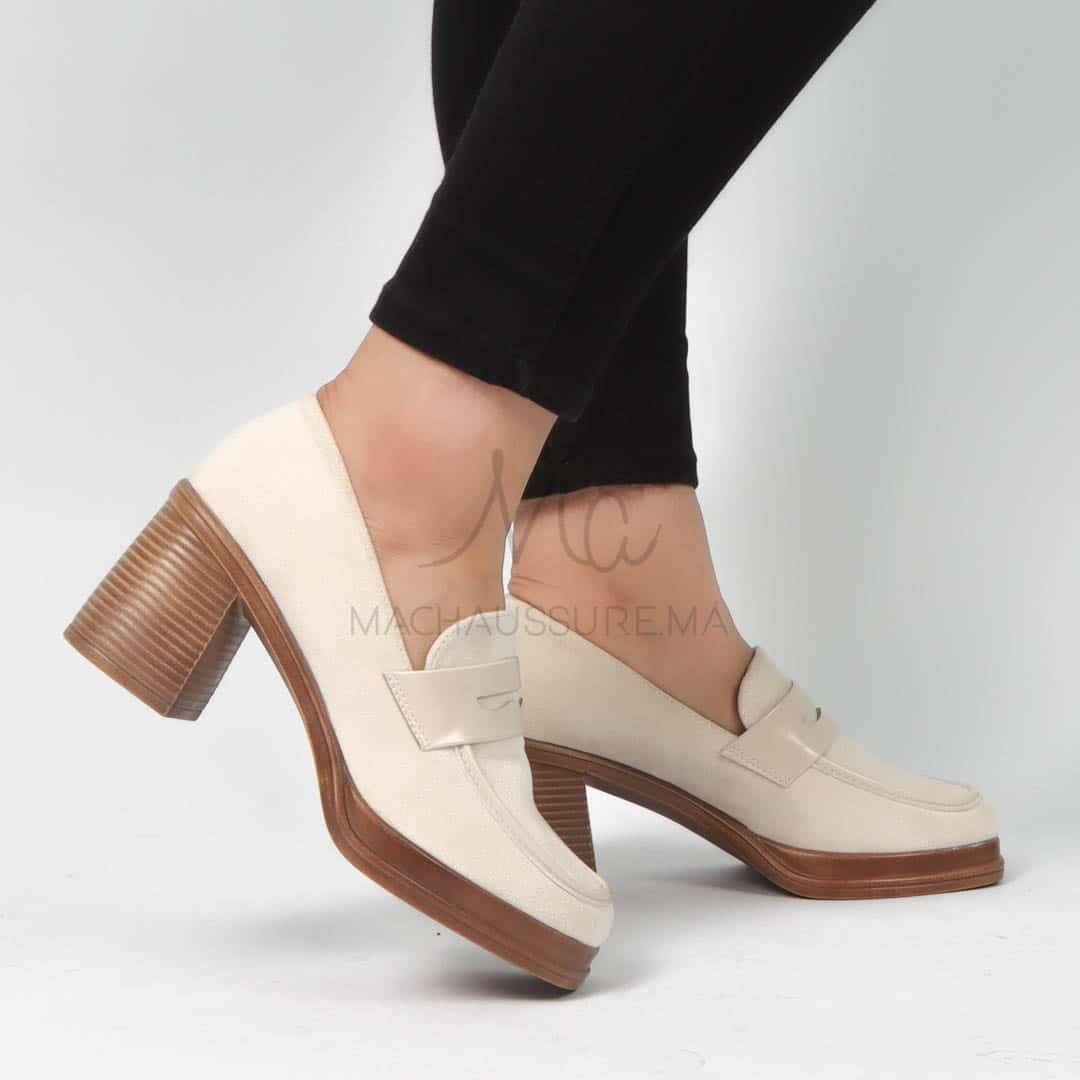 Dany – Derbies à talon Femmes en Beige.