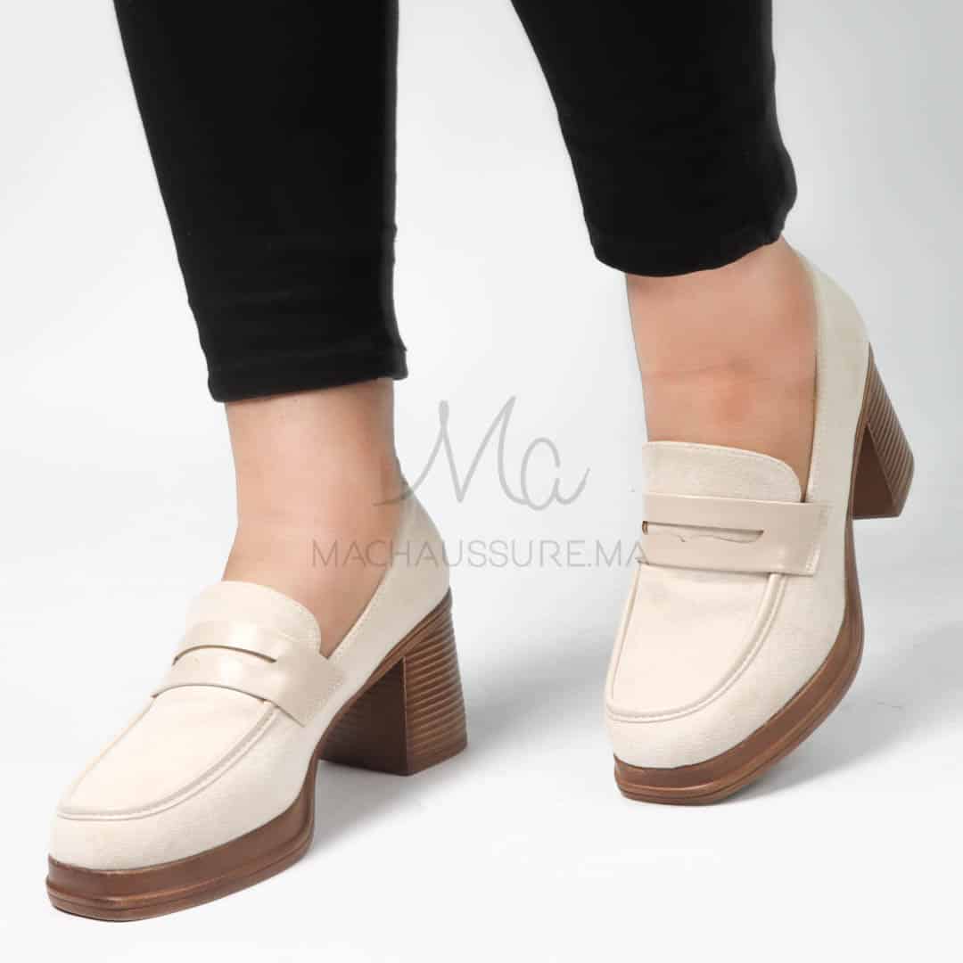 Dany – Derbies à talon Femmes en Beige.