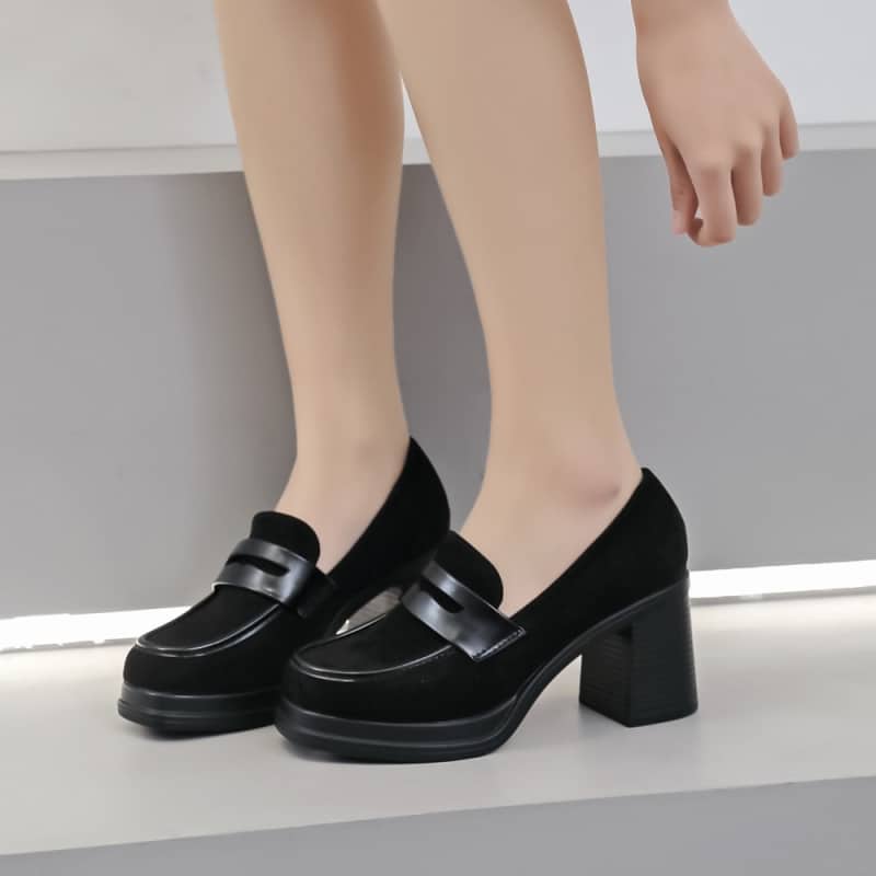 Dany – Derbies à talon Femmes en Noir.
