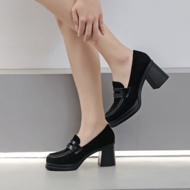 Dany – Derbies à talon Femmes en Noir.